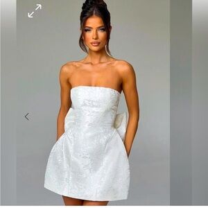 Babyboo Elenora white mini bow dress